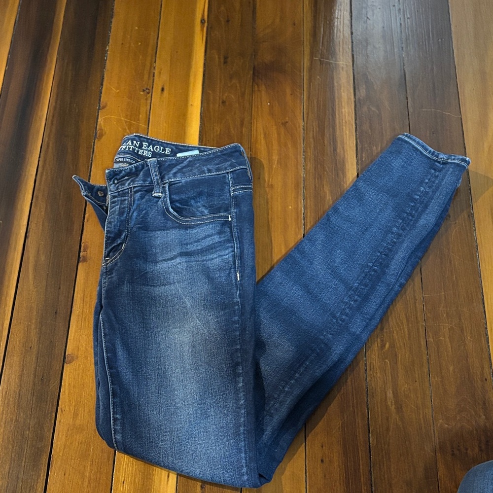American Eagle Outfitters Women's Dark Blue Skinny Jeans